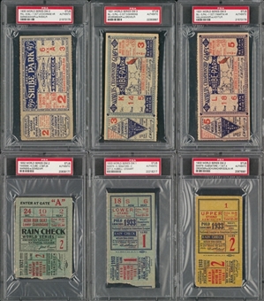 1930-33 World Series Ticket Stub Collection - Lot Of 6 (PSA)